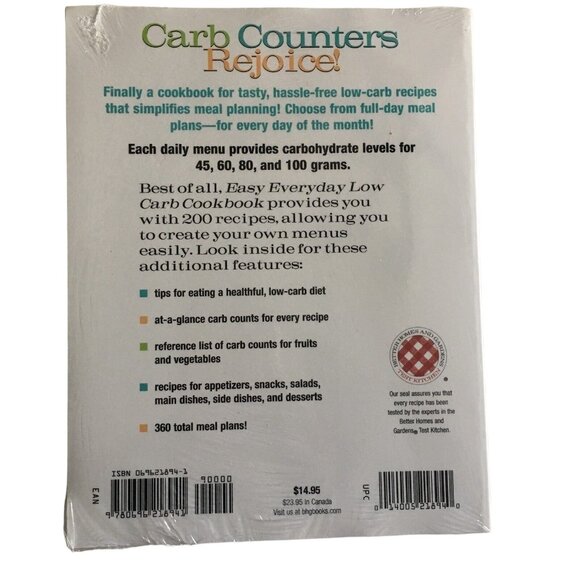 Low Carb Cookbook Better Homes Gardens 200 recipes Sealed New u - Picture 2 of 6